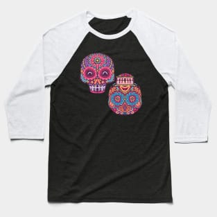 Sugar Skull Mandala Flower Baseball T-Shirt